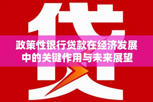 兴业政策性银行贷款在经济发展中的关键作用与未来展望