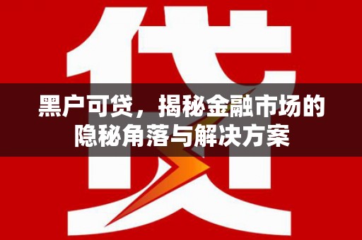 兴业黑户可贷，揭秘金融市场的隐秘角落与解决方案